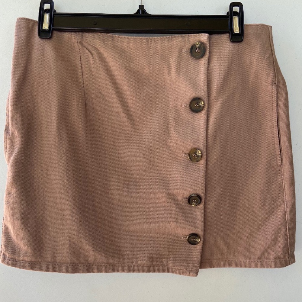 Chloe and Katie | Tan Corduroy Button-Up Skirt